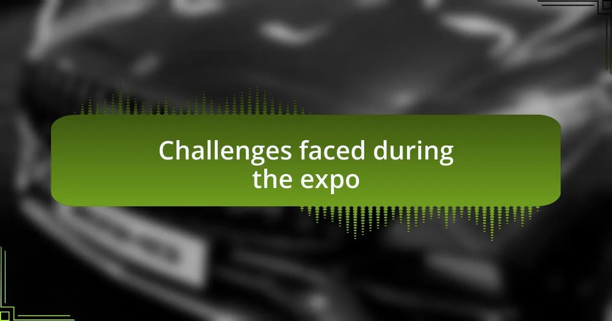 Challenges faced during the expo