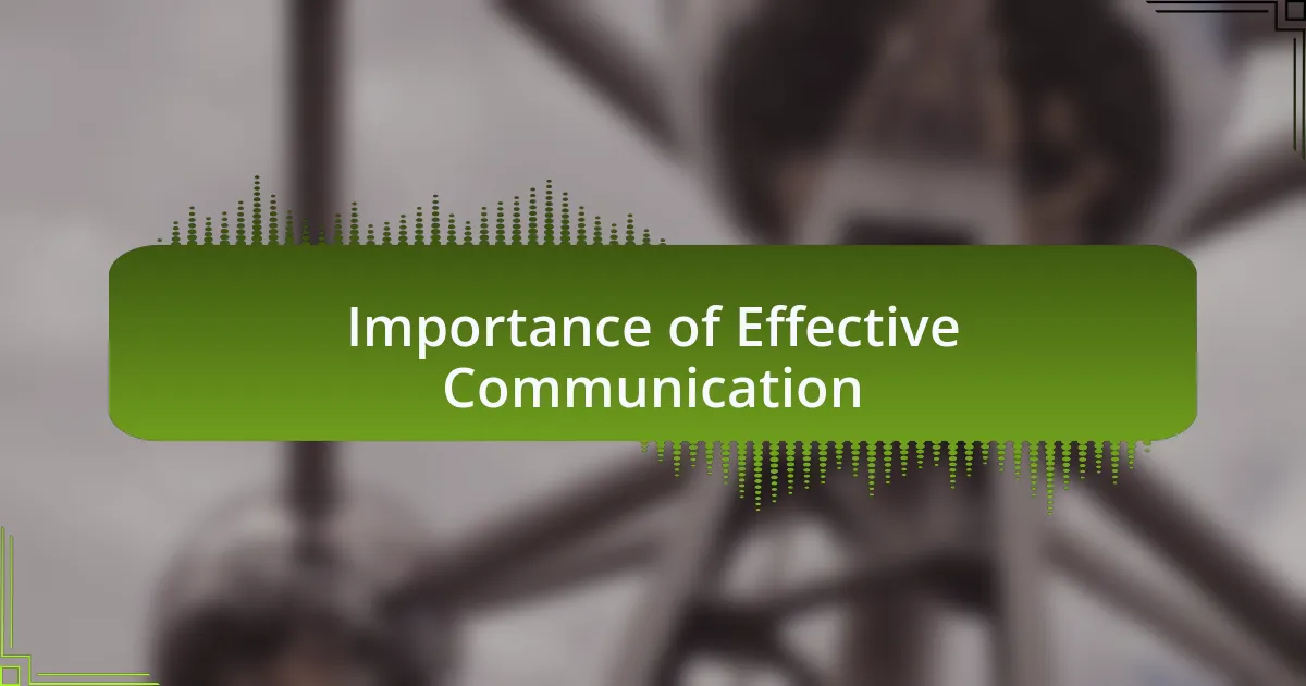 Importance of Effective Communication