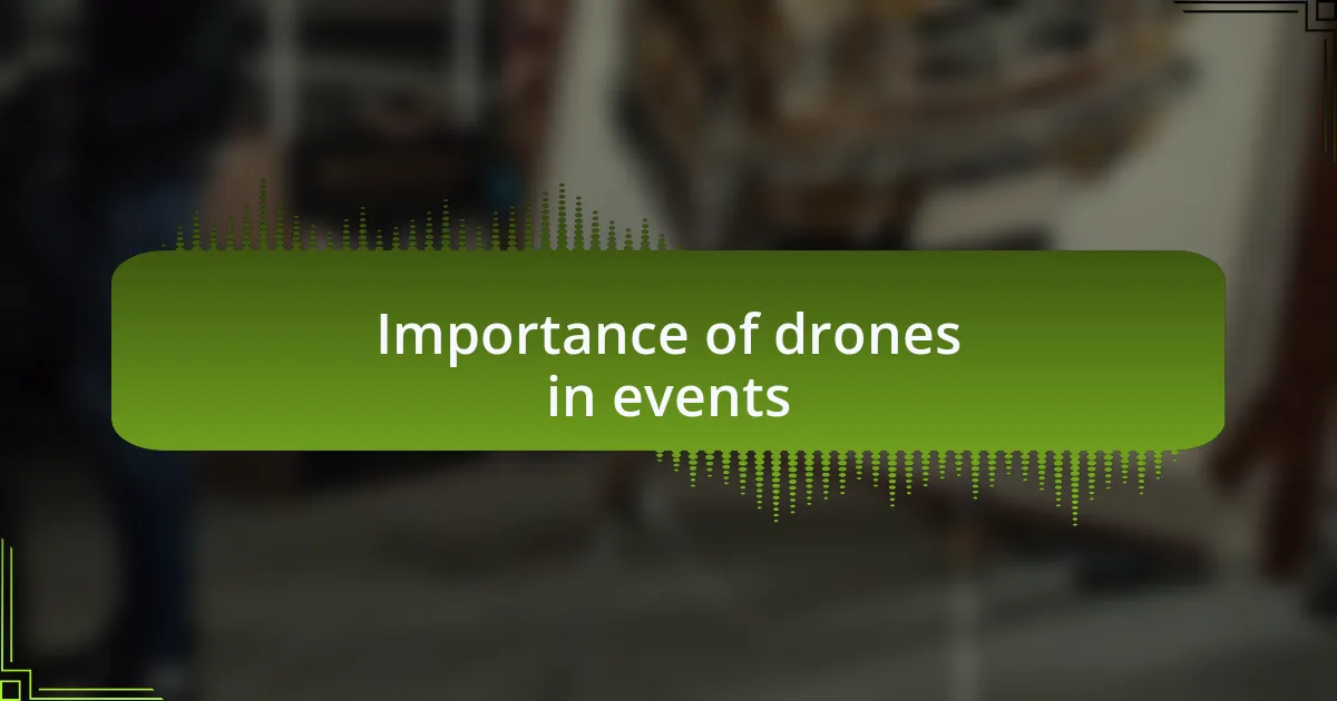Importance of drones in events