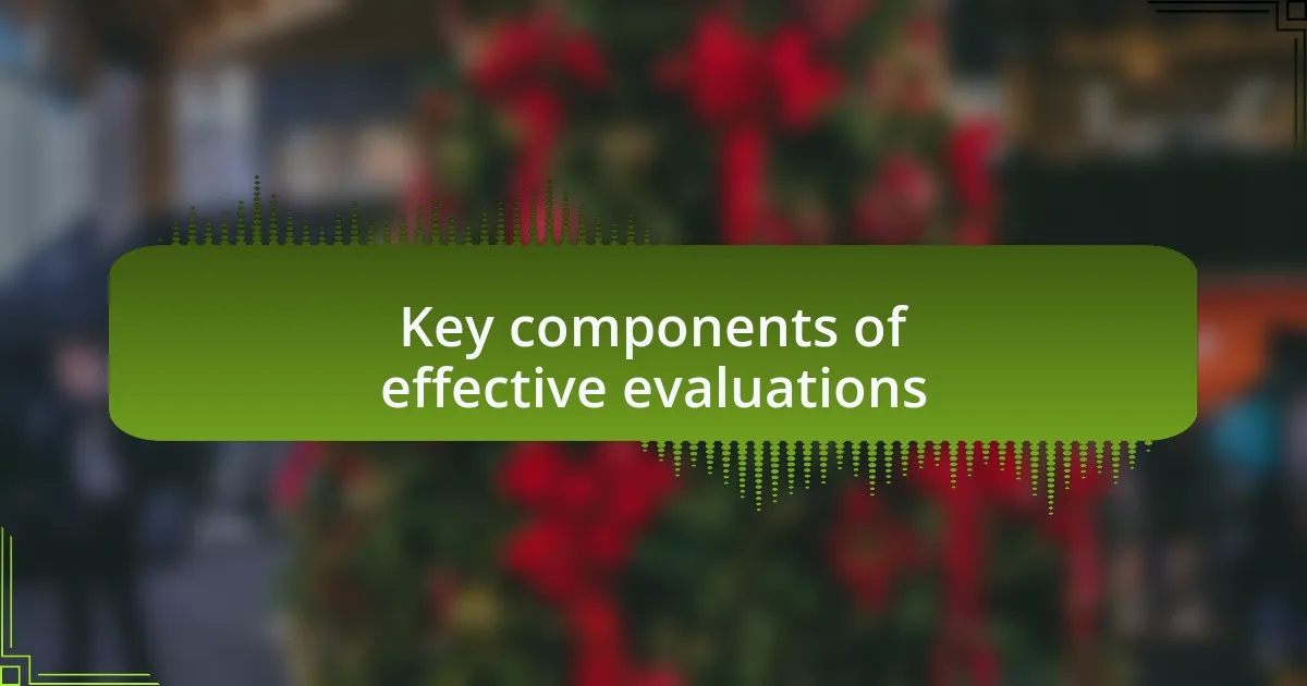 Key components of effective evaluations