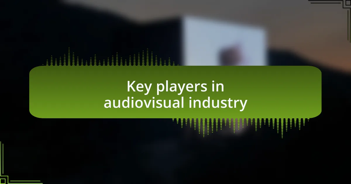Key players in audiovisual industry